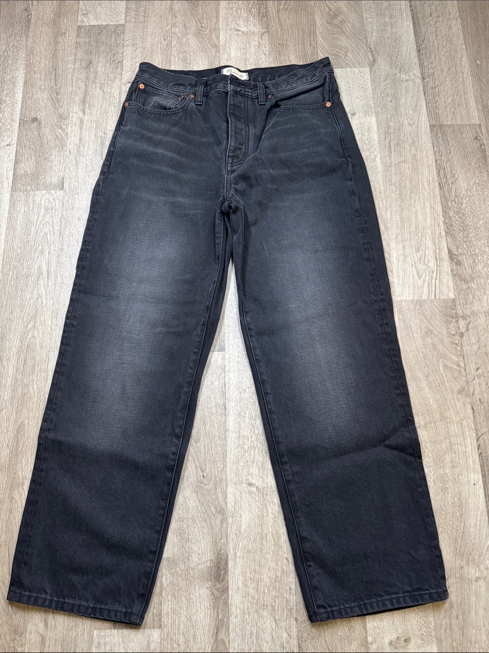 J Crew - Madewell Low Slung Straight Black Straight-Leg Jeans size 28